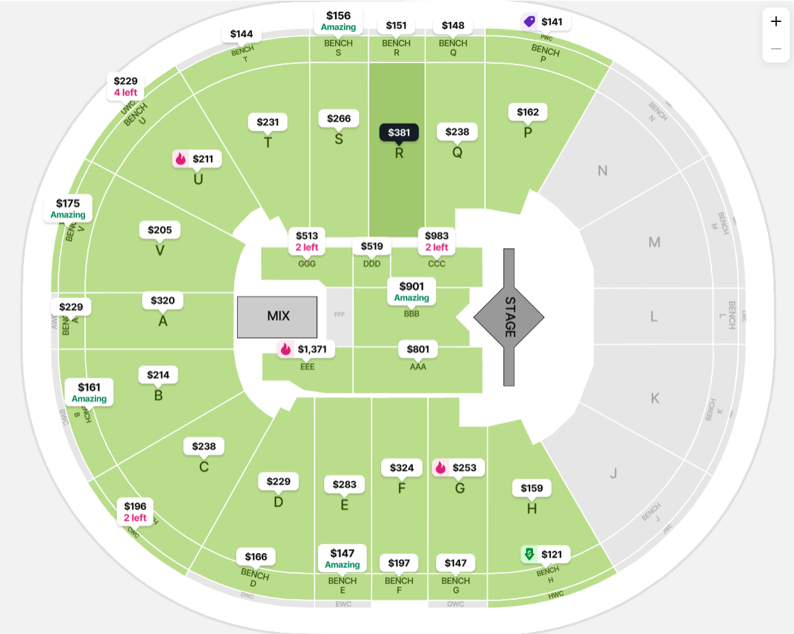 Ticket Map for Crypto.com Arena